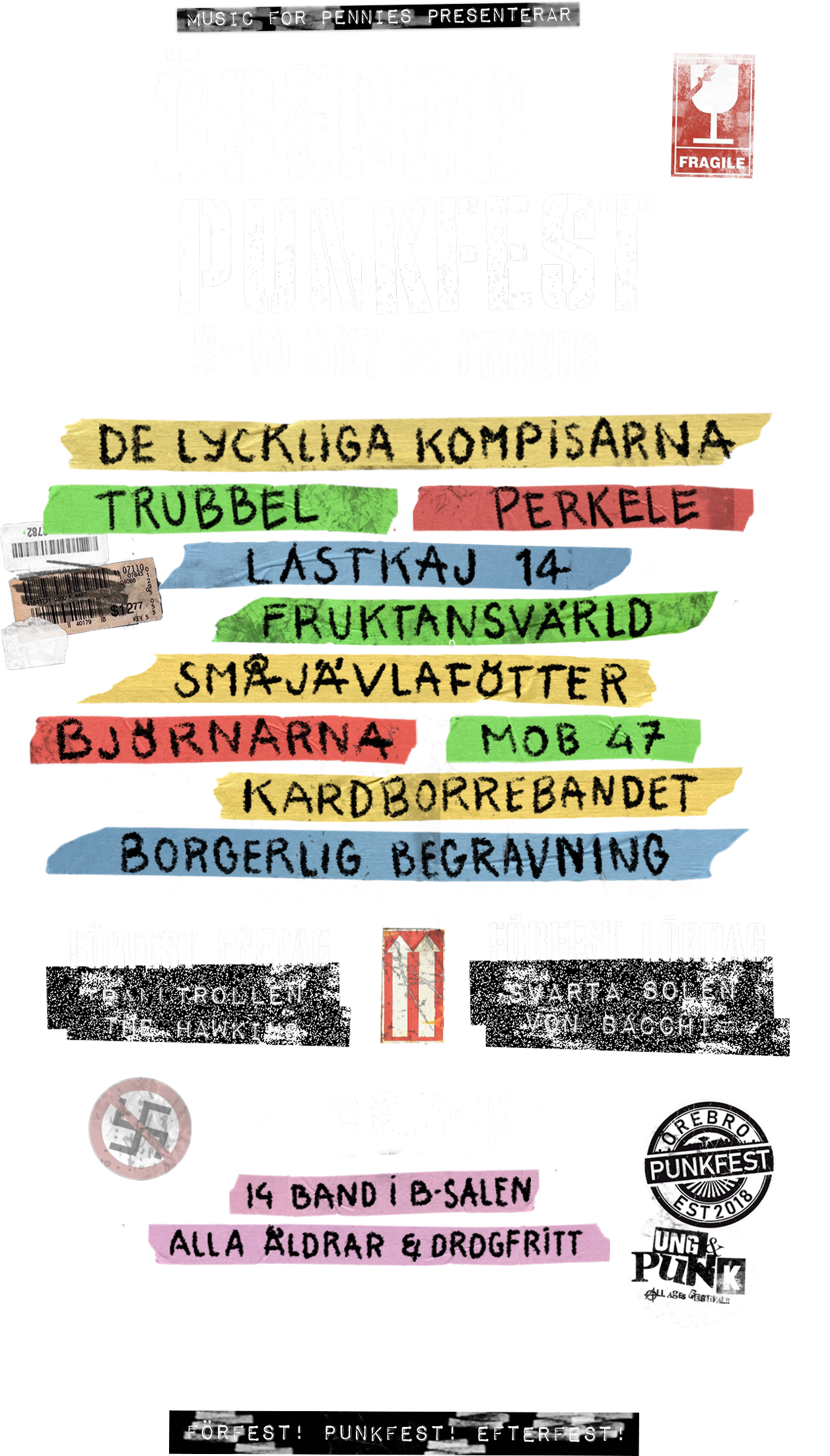 Örebro Punkfest 9-10 okt på Frimis - Förfest! Punkfest! Efterfest!